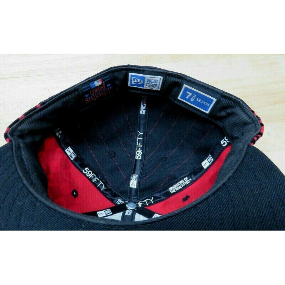 San Francisco Giants Black Red Diamond‎ Pattern Hat Red 59Fifty New Era 7 3/8 - Picture 8 of 8